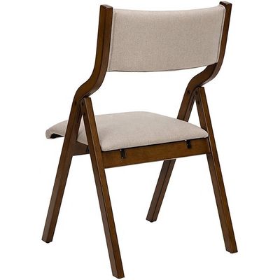 NC/PU Paint Finish Wooden Legs Fabric Upholstered Dining Foldable Chair for Restaurant Suppliers in Bulk