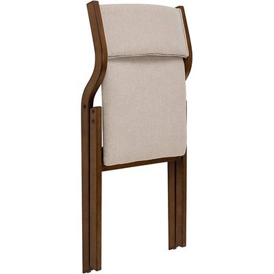 NC/PU Paint Finish Wooden Legs Fabric Upholstered Dining Foldable Chair for Restaurant Suppliers in Bulk