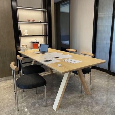 Wooden Pine Wood Table Set for Modern Executive Office Dining in Luxury Sturdy Style