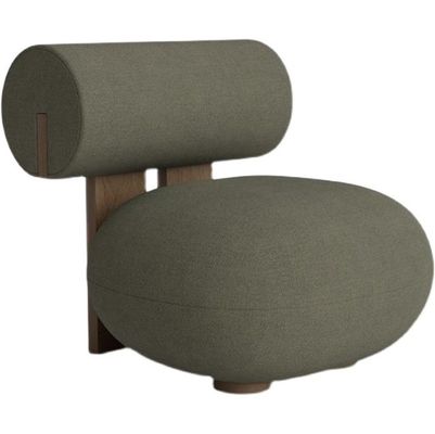 Living Room Chair With Wood Leg Creative Modern Wooden Leisure Style Lamb Wool Single Sofa Chair W70*D81*H71CM