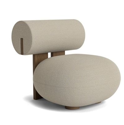 Living Room Chair With Wood Leg Creative Modern Wooden Leisure Style Lamb Wool Single Sofa Chair W70*D81*H71CM