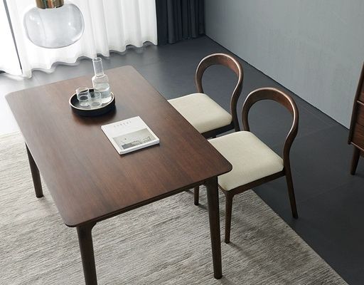 Modern Nordic Wood Dining Table And Chair Set With Rubber Wood Frame For Home Office