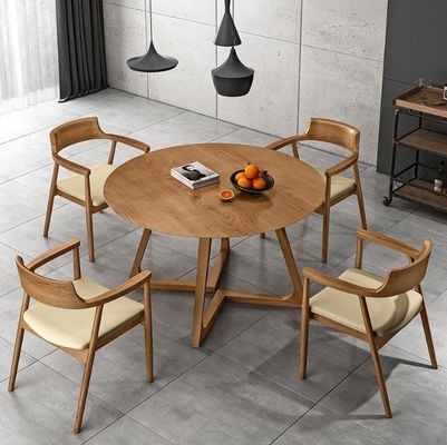 Nitrolacquer Finish Nordic Style Solid Wood Dining Table Set with NO Folded Design and Dining Room Furniture