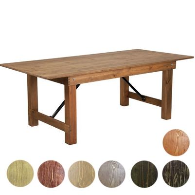 Foldable Pine Frame American Walnut Color Solid Wood Dinning Table with Modern Simple Design and Sturdy Construction