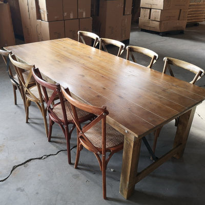 Foldable Pine Frame American Walnut Color Solid Wood Dinning Table with Modern Simple Design and Sturdy Construction