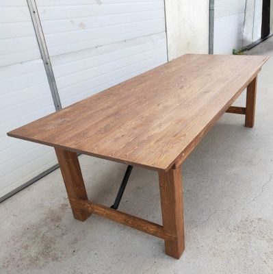 Foldable Pine Frame American Walnut Color Solid Wood Dinning Table with Modern Simple Design and Sturdy Construction