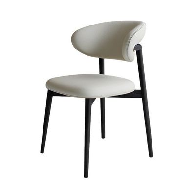 Modern Nordic Dining Chair in Solid Wood and Luxury Leather PU Leather for Comfortable Dining Room