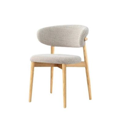 Modern Nordic Dining Chair in Solid Wood and Luxury Leather PU Leather for Comfortable Dining Room