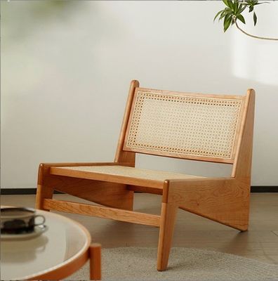 Modern Design Leisure Lounge Chairs Wooden Furniture Living Room Chairs with Natural Oak Frame Rattan Wood Chair