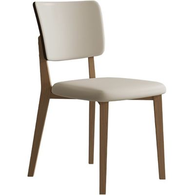 Hotel Dining Chairs W47*D48*H86CM Morden Nordic PU Leather Wood Chair for Dining Room Furniture Upholstered