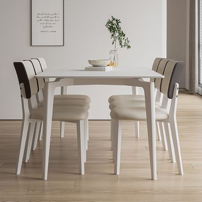 Hotel Dining Chairs W47*D48*H86CM Morden Nordic PU Leather Wood Chair for Dining Room Furniture Upholstered