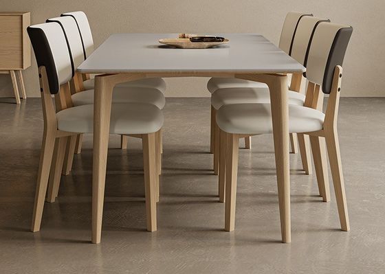 Hotel Dining Chairs W47*D48*H86CM Morden Nordic PU Leather Wood Chair for Dining Room Furniture Upholstered
