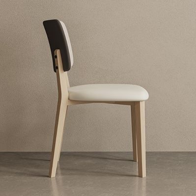 Hotel Dining Chairs W47*D48*H86CM Morden Nordic PU Leather Wood Chair for Dining Room Furniture Upholstered