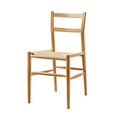 Sturdy Wood Dining Chair with Woven Cord Cushion The Perfect Addition to Your Study Desk and Leisure Cafe