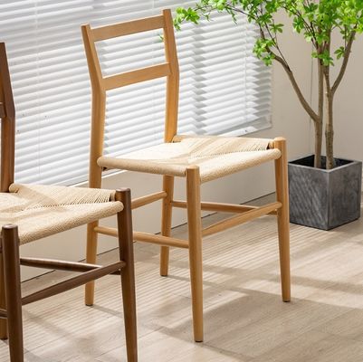 Sturdy Wood Dining Chair with Woven Cord Cushion The Perfect Addition to Your Study Desk and Leisure Cafe