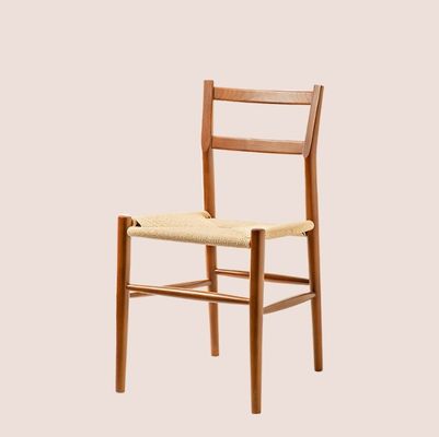 Sturdy Wood Dining Chair with Woven Cord Cushion The Perfect Addition to Your Study Desk and Leisure Cafe