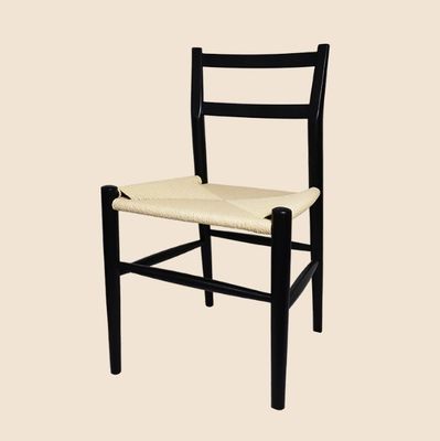 Sturdy Wood Dining Chair with Woven Cord Cushion The Perfect Addition to Your Study Desk and Leisure Cafe