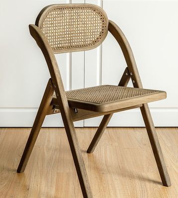 Folding Rattan Chair for Office Dining and Weddings NO Folded Solid Wood Style