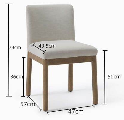 Modern Home Furniture Cafe Fabric Upholstered Sturdy Wood Dining Chair with Sturdy Construction
