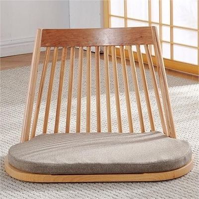 Solid Wood Dining Chair with Natural Floor Seating and Modern Tatami Seatback Design