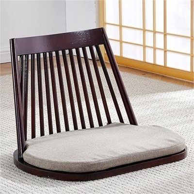Solid Wood Dining Chair with Natural Floor Seating and Modern Tatami Seatback Design