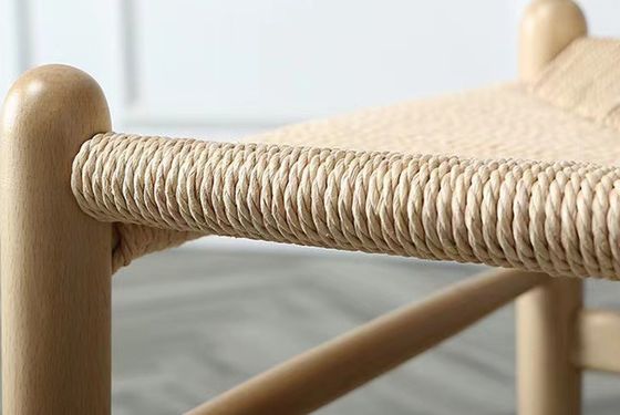 Sturdy and Versatile Solid Wood PU Leather Fabric Natural Plastic Rattan Sample with Nitrolacquer Finish