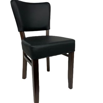 Nordic Fabric PU Leather Banquet Hotel Restaurant Event Wooden Dining Chair with Wood Legs and NC/PU Paint Finish