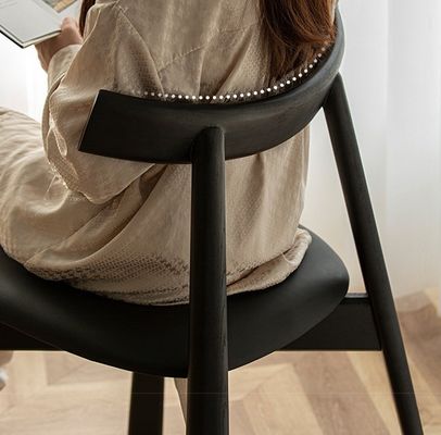 Fabric/Foam Sponge Cover Material Nordic Style Paddle Leisure Cafe Dining Chair Home Upholstery Chair Solid Wooden Chair