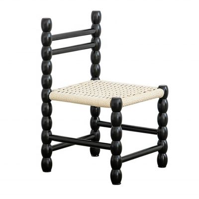 Traditional Woven Rope Seat and Solid Wood Dining Chair for Your Restaurant Business Needs