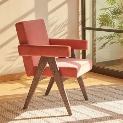 Removable Cover Livingroom Chair Fabric Coffee Shop Upholstered Armchair Wooden Frame Dining Chair Cafe Chair Sofa Chair