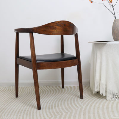 Solid Ash Wood Nordic Design Presidential Armchair for Restaurant Dining Furniture