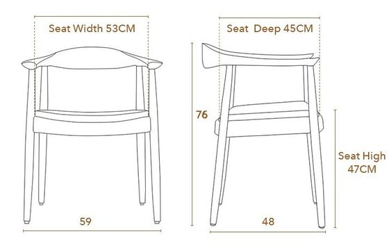 Solid Ash Wood Nordic Design Presidential Armchair for Restaurant Dining Furniture