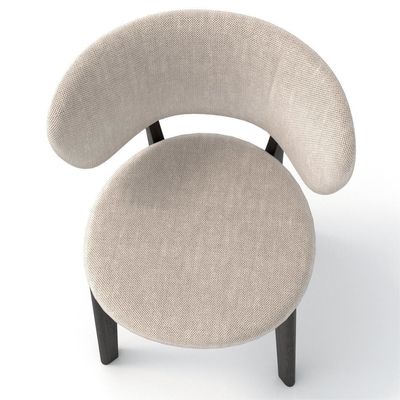 Fabric/Foam Sponge Dining Modern Chair in Solid Wood Cream Style for Minimalist Dining Room Furniture