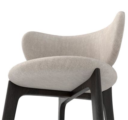Fabric/Foam Sponge Dining Modern Chair in Solid Wood Cream Style for Minimalist Dining Room Furniture