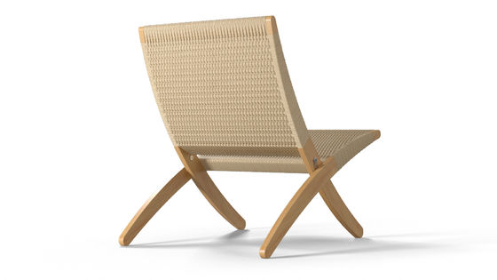 Dining Chair Nordic Lounge Solid Wood Chair Design Classical Woven Rope Non-Foldable