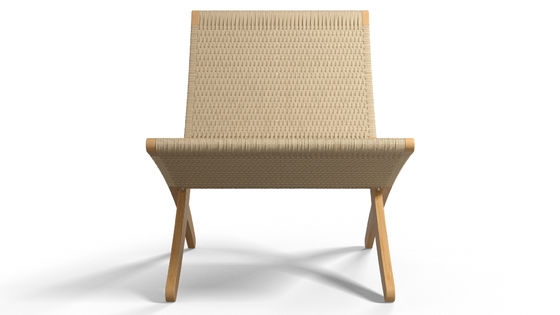 Dining Chair Nordic Lounge Solid Wood Chair Design Classical Woven Rope Non-Foldable