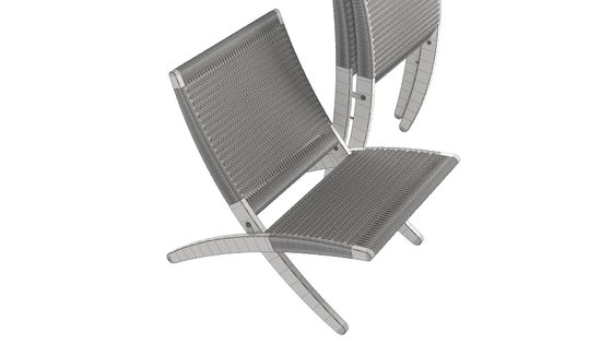 Dining Chair Nordic Lounge Solid Wood Chair Design Classical Woven Rope Non-Foldable