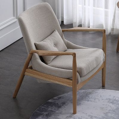 Living Room Furniture Sturdy Wooden Chairs Sofa with Upholstered Armrests and Cushions