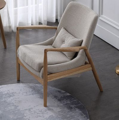 Living Room Furniture Sturdy Wooden Chairs Sofa with Upholstered Armrests and Cushions