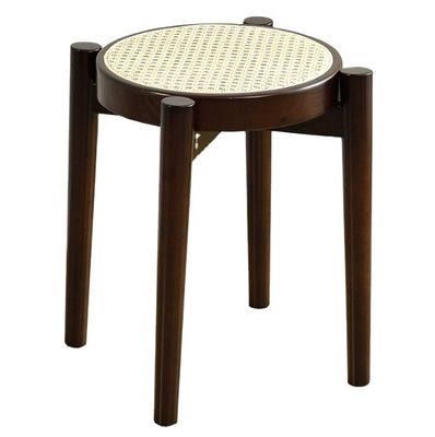 Rubber Wood Frame Wooden Popular Rattan Dining Chair for Solid Wood Restaurant