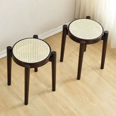 Rubber Wood Frame Wooden Popular Rattan Dining Chair for Solid Wood Restaurant