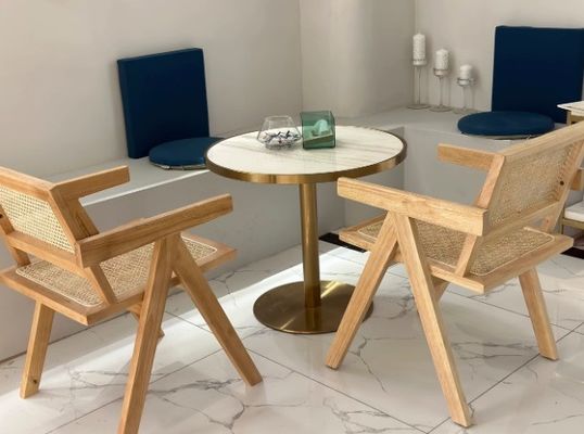 Black/Walnut Wood Color Solid Wood With Rattan Chair For Modern Style Dining Room Furniture