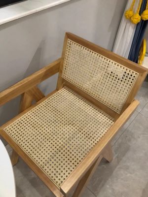 Black/Walnut Wood Color Solid Wood With Rattan Chair For Modern Style Dining Room Furniture