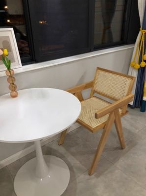 Black/Walnut Wood Color Solid Wood With Rattan Chair For Modern Style Dining Room Furniture