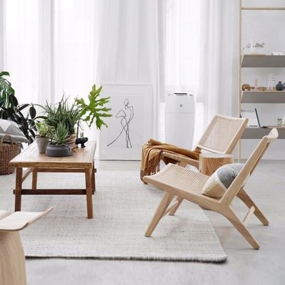 Modern Style Ash Wood Dining Chair and Rattan Lounge Chair W65*D80*H69CM for Modern Office Building Decoration