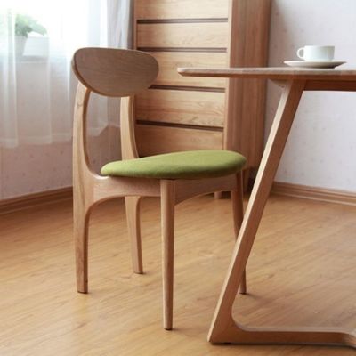 Nature Color Solid Wood Frame Nordic Style PU/Fabric Leather Upholstered Wooden Dining Chair for Modern Restaurant Sale