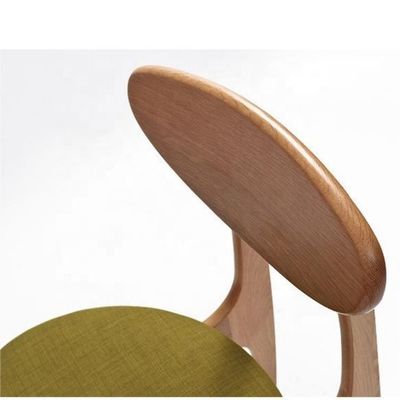 Nature Color Solid Wood Frame Nordic Style PU/Fabric Leather Upholstered Wooden Dining Chair for Modern Restaurant Sale