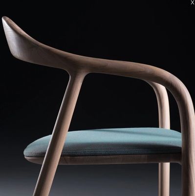 General Home Furniture Vintage Solid Wood Dining Chair with Upholstered Armrest and Cushion