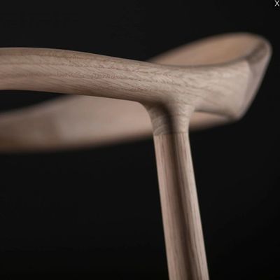 General Home Furniture Vintage Solid Wood Dining Chair with Upholstered Armrest and Cushion