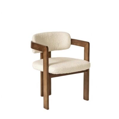 Modern Design Lamb Wool/Velvet Material Simple Solid Wood Dining Chair with Lift Chair Style and Customizable Logo